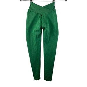 Hellat Green Leggings Nylon Stretch Performance Classic Skinny Leg Size Large L